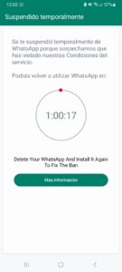 WhatsApp Suspendido Temporalmente
