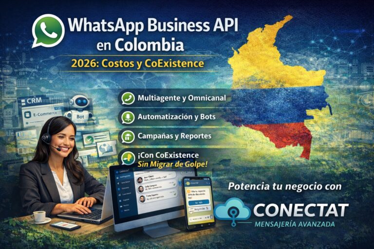 WhatsApp Business API en Colombia 2026: costos y CoExistence con ConectaT