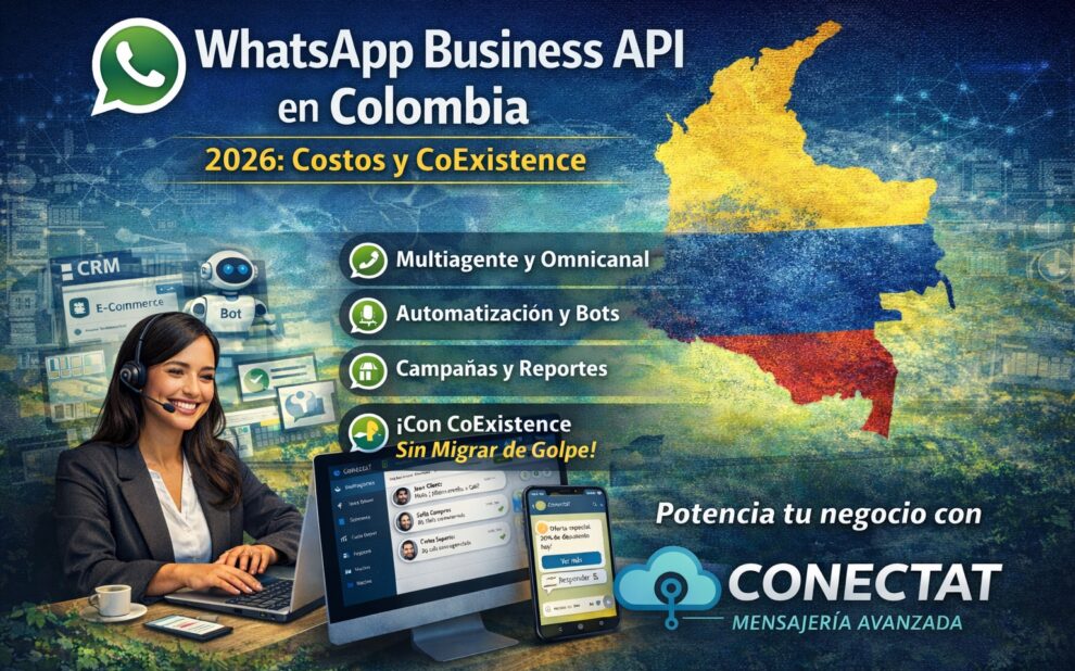 WhatsApp Business API en Colombia 2026: costos y CoExistence con ConectaT